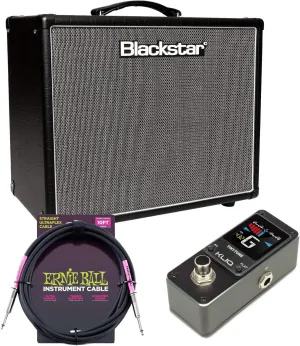 Blackstar HT-20R MKII 20W Tube Combo Amplifier (Black), KLIQ TinyTune, ErnieBall Guitar Cable Bundle