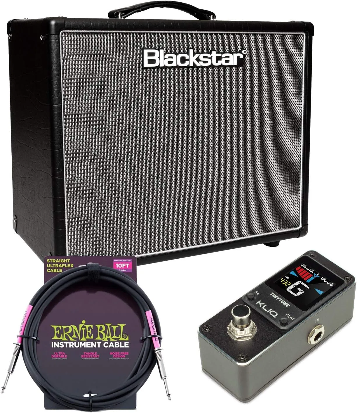 Blackstar HT-20R MKII 20W Tube Combo Amplifier (Black), KLIQ TinyTune, ErnieBall Guitar Cable Bundle