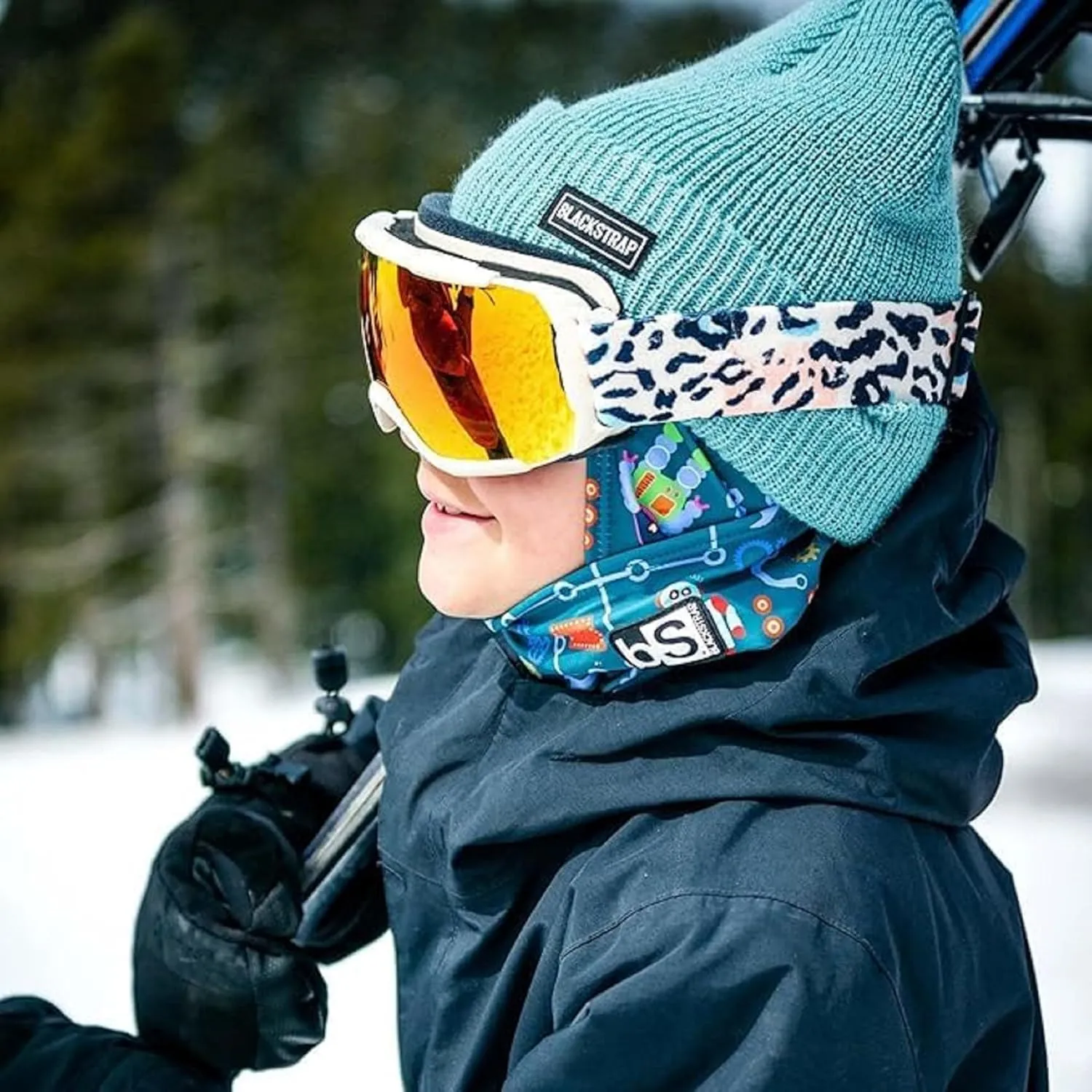 BLACKSTRAP Kids' Hood ExoHinge Balaclava Ski Mask, Helmet Compatible, Keeps Kids Comfortable and Warm
