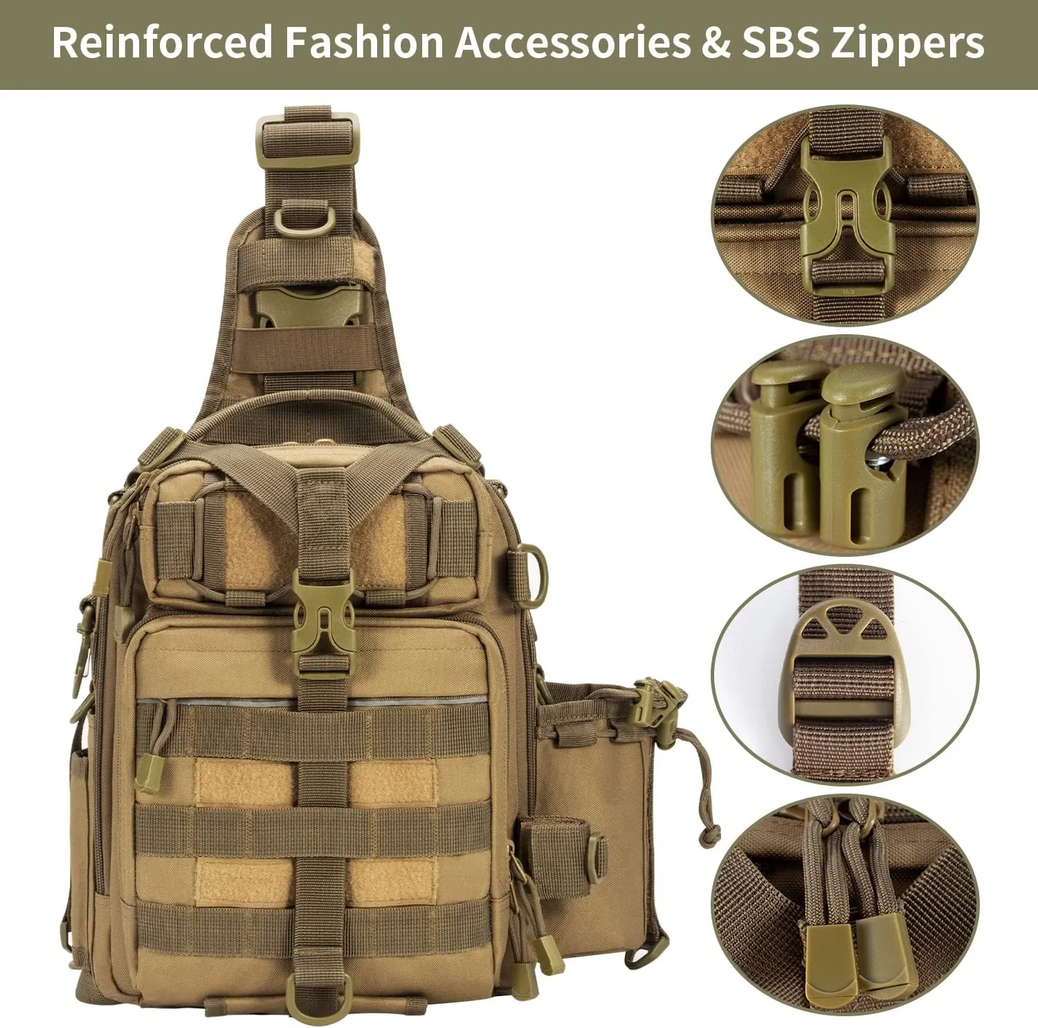 BLISSWILL Outdoor Tackle Bag - Large Water-Resistant Fishing Backpack