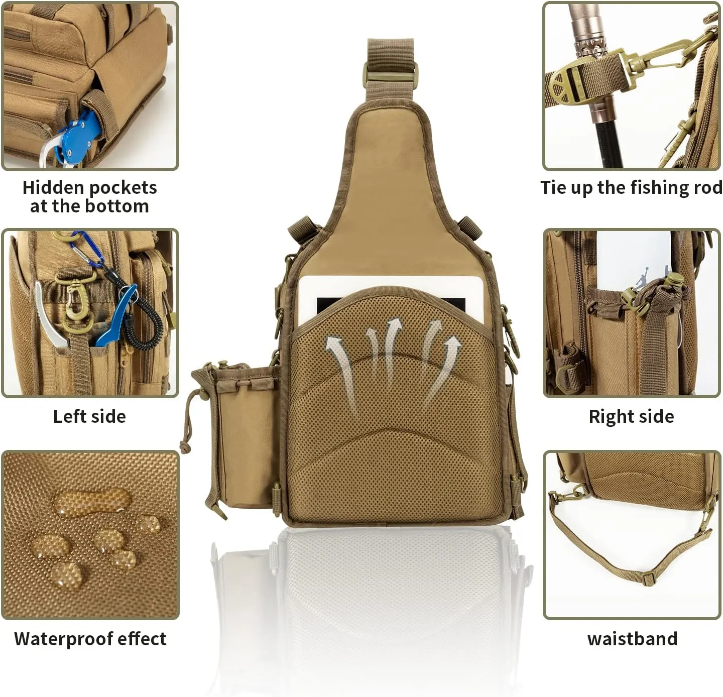 BLISSWILL Outdoor Tackle Bag - Large Water-Resistant Fishing Backpack
