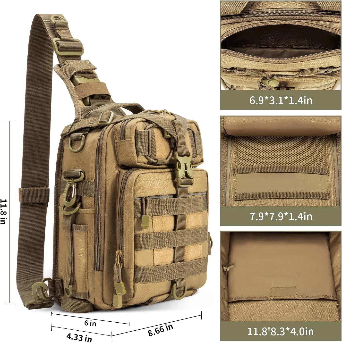 BLISSWILL Outdoor Tackle Bag - Large Water-Resistant Fishing Backpack