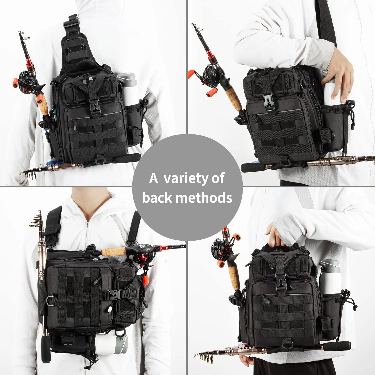 BLISSWILL Outdoor Tackle Bag - Large Water-Resistant Fishing Backpack