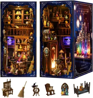 Book Nook Alley Kit, Wooden Cool Book Nook Alley, DIY Bookshelf Miniature Scenes, Bookshelf Model Kit, Book Nook Kits for Adults Fantasy - Magic Study House