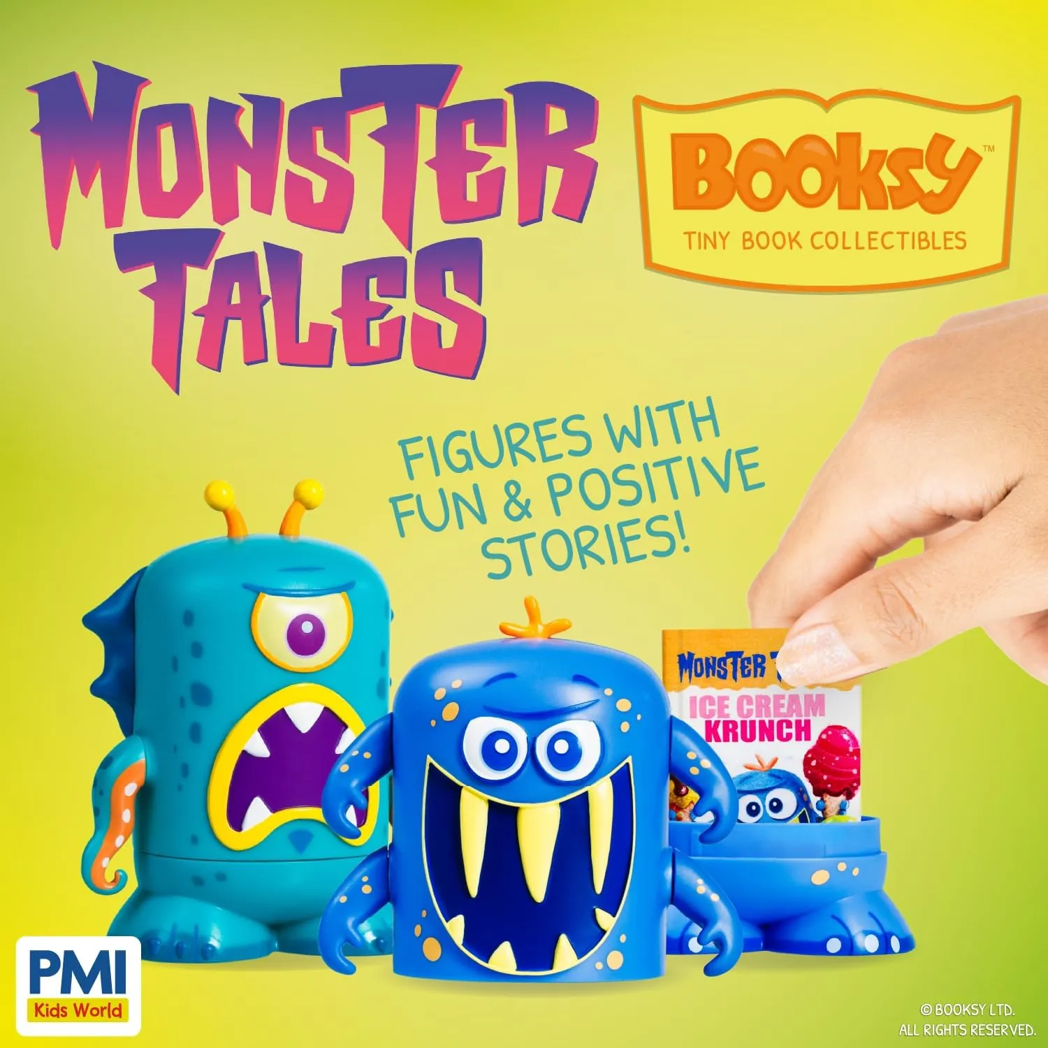 BOOKSY - Monster Tales Series - 6 Monster Action Figures, Each With Their Own Miniature Book & Story - Welcome to Boogie Boo Town