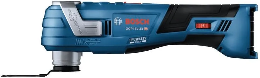 BOSCH GOP18V-34N 18V Brushless StarlockPlus Oscillating Multi-Tool Bare Tool, Cordless, Variable Speed, with 1-1/4 In. Bi-Metal Plunge Cut Blade
