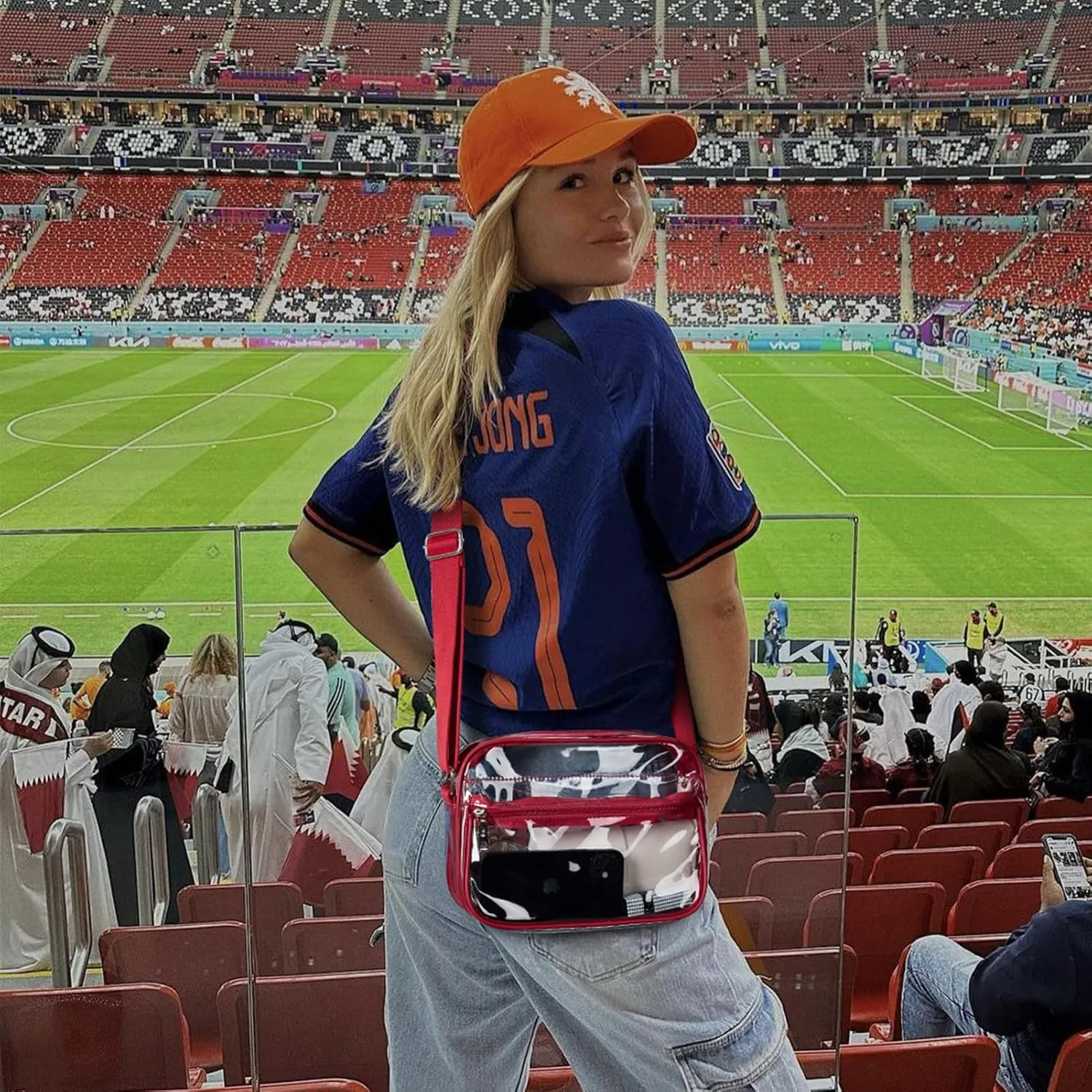 BOSTANTEN Clear Bag for Women Stadium Approved Clear Bags Small Crossbody Purse Trendy for Concerts Sports Events