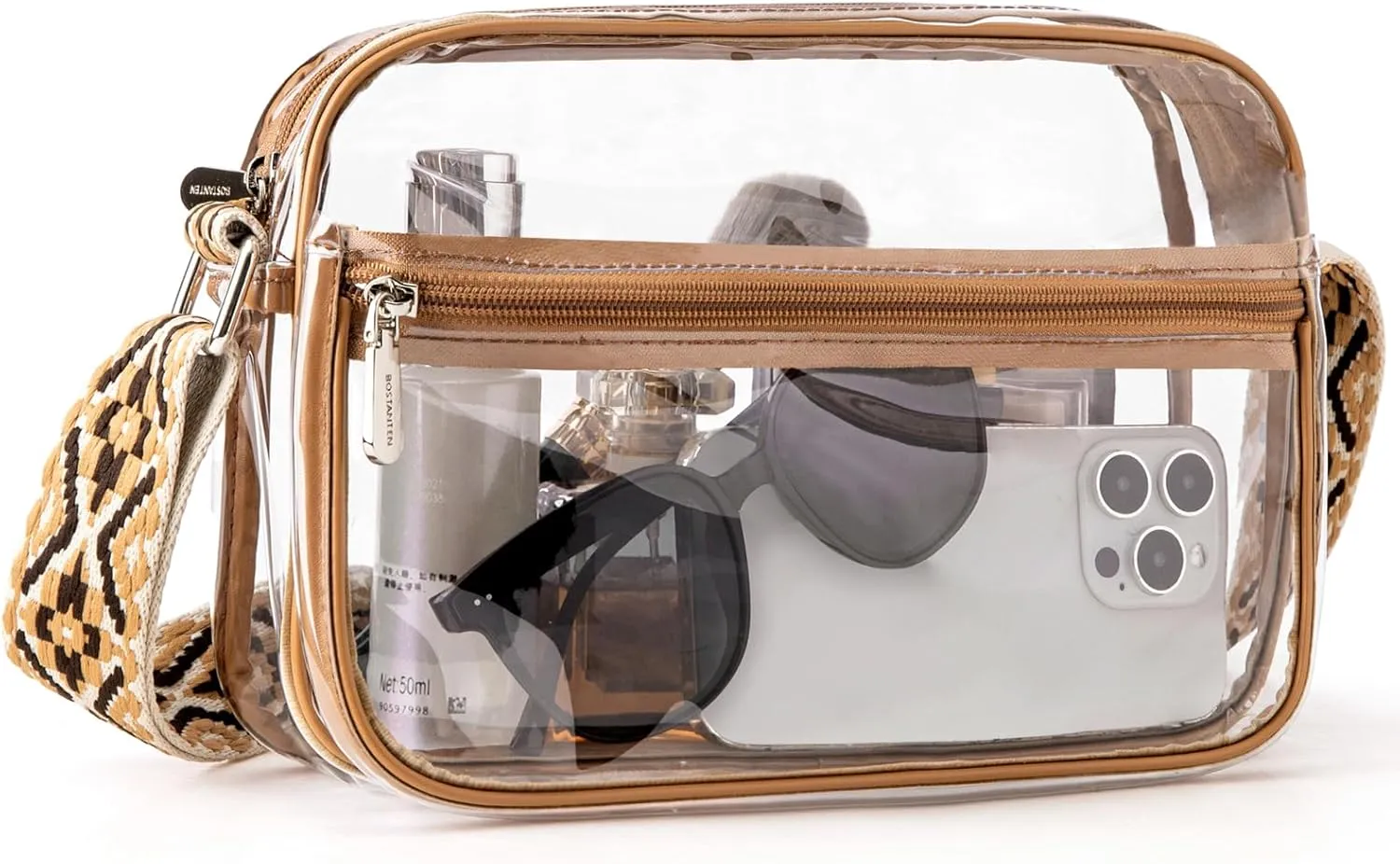 BOSTANTEN Clear Bag for Women Stadium Approved Clear Bags Small Crossbody Purse Trendy for Concerts Sports Events