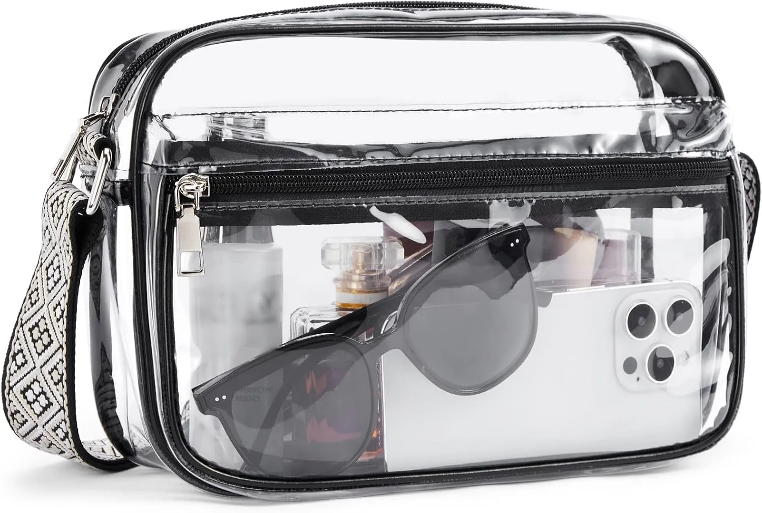 BOSTANTEN Clear Bag for Women Stadium Approved Clear Bags Small Crossbody Purse Trendy for Concerts Sports Events