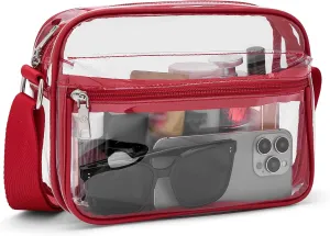 BOSTANTEN Clear Bag for Women Stadium Approved Clear Bags Small Crossbody Purse Trendy for Concerts Sports Events