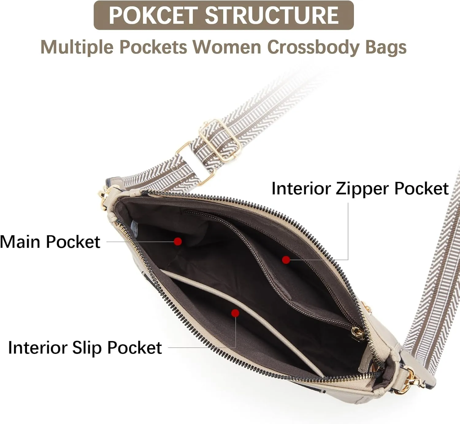 BOSTANTEN Crossbody Bags for Women Trendy Vegan Leather Hobo Handbags Fashion Shoulder Purse with Adjustable Guitar Strap