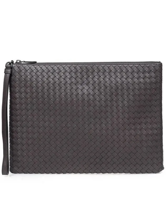 Bottega Veneta Intrecciato Strap Clutch Bag Brown