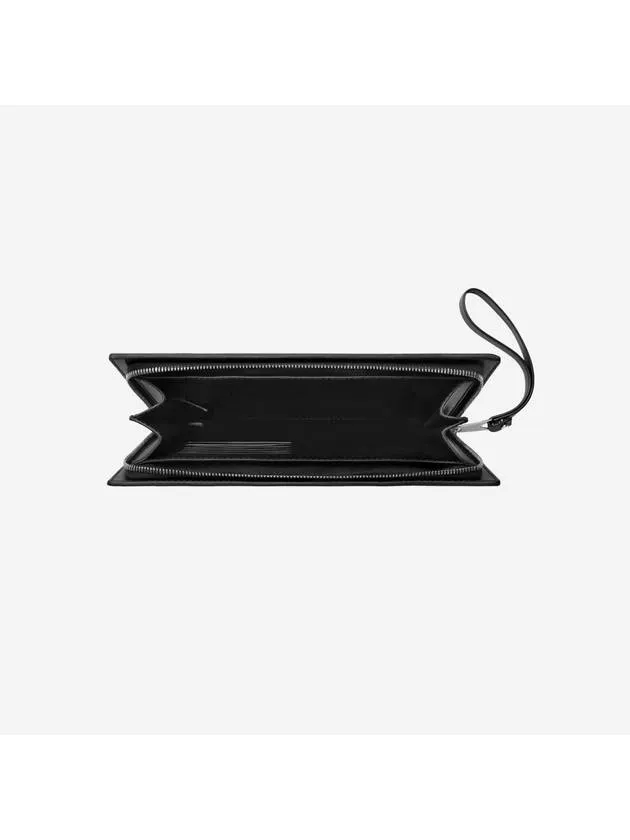 Bottega Veneta Intrecciato Zipper Small Clutch Bag Black