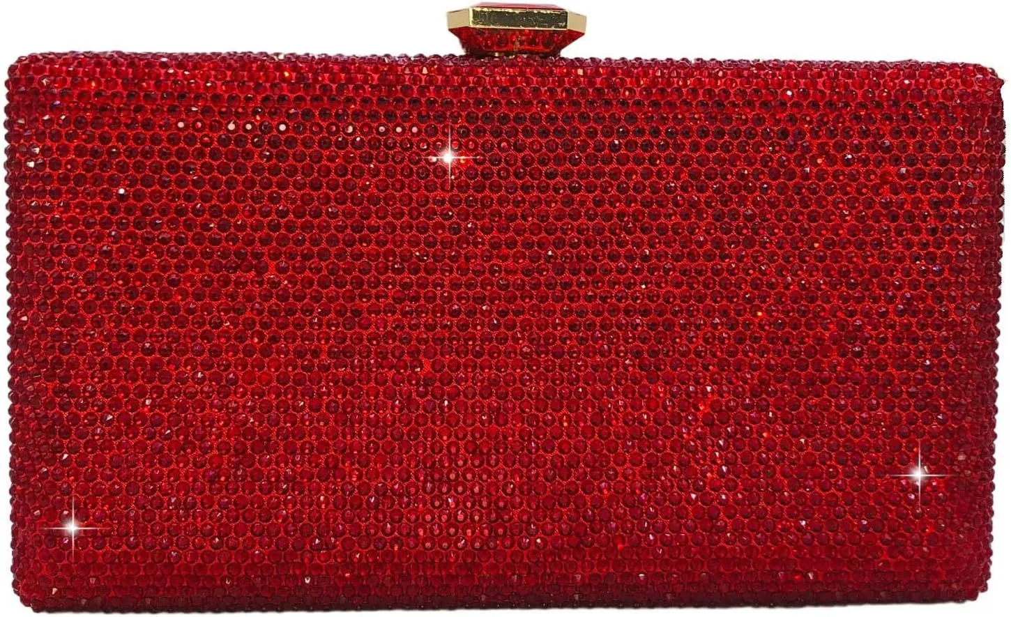 Boutique De FGG Crystal Evening Bags for Women Formal Party Box Clutch Wedding Rhinestone Handbags Bridal Clutch Purse,Mini
