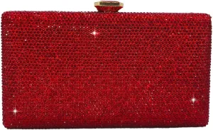 Boutique De FGG Crystal Evening Bags for Women Formal Party Box Clutch Wedding Rhinestone Handbags Bridal Clutch Purse,Mini
