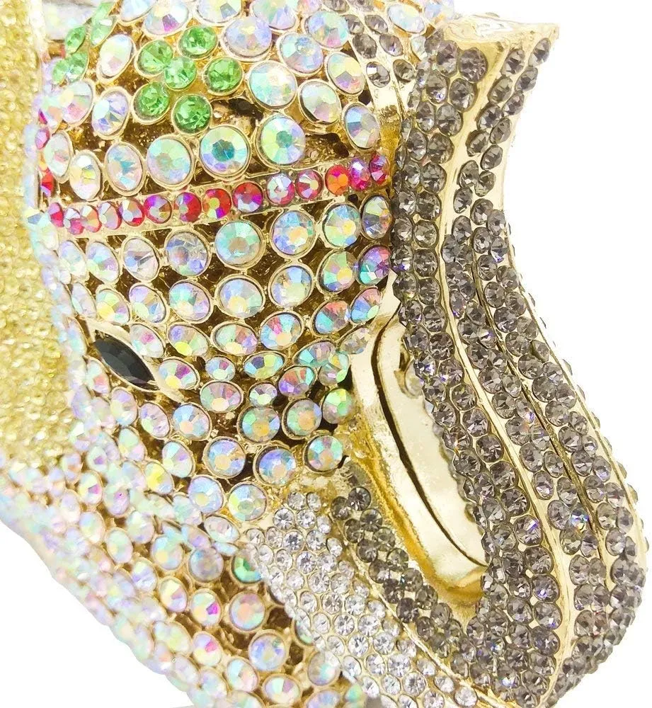 Boutique De FGG Elephant Crystal Clutch Bags Women Animal Rhinestone Evening Handbags Bridal Party Crystal Clutch Purse,Mini