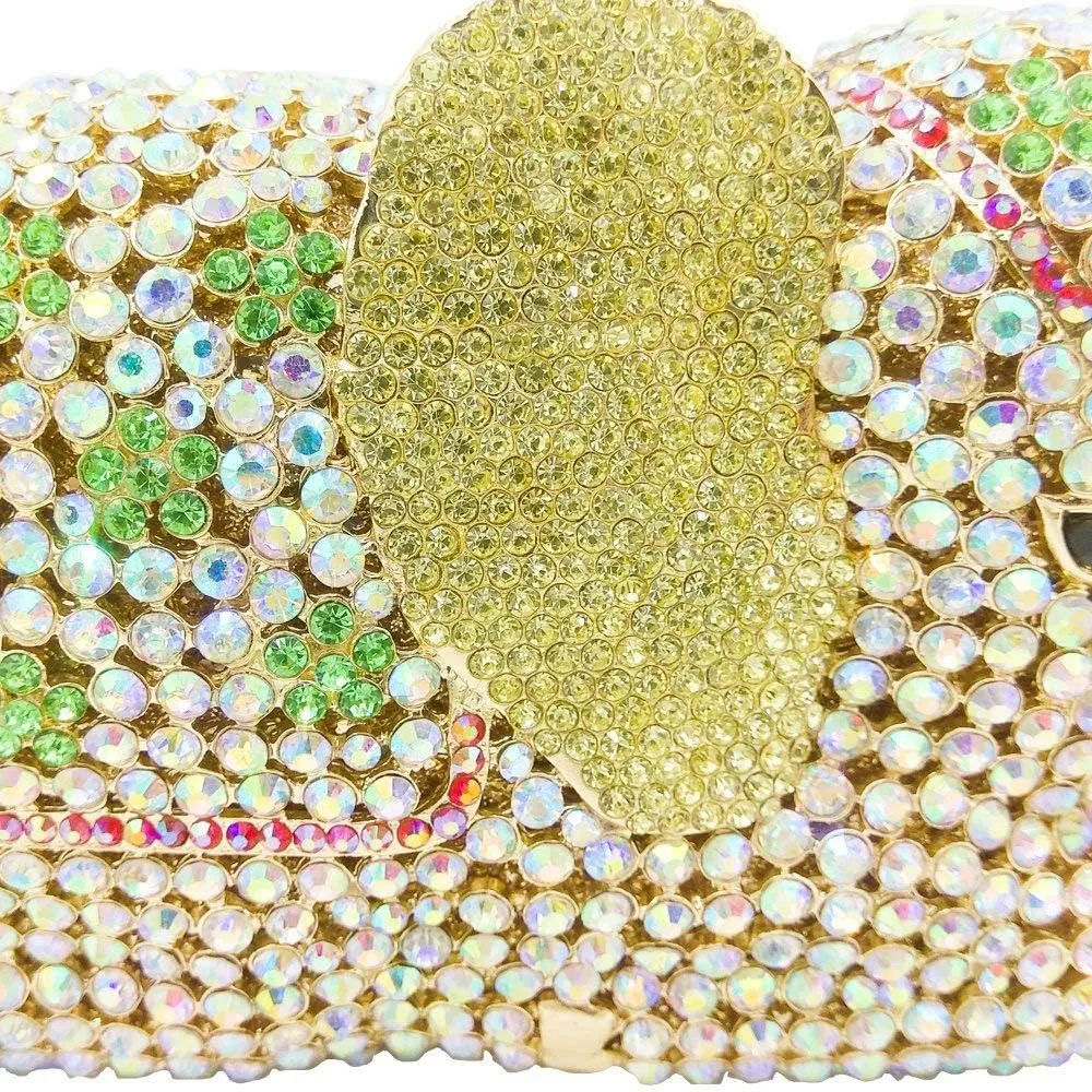 Boutique De FGG Elephant Crystal Clutch Bags Women Animal Rhinestone Evening Handbags Bridal Party Crystal Clutch Purse,Mini