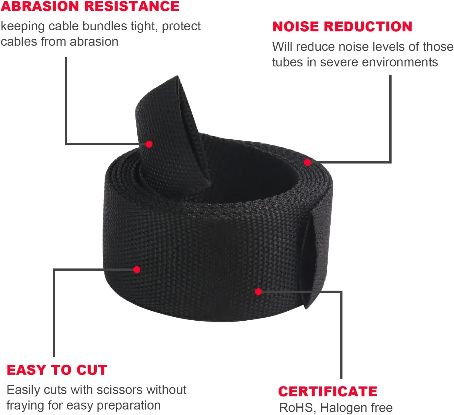 Braided Sleeving 2:1 Shrinkable Fabric Heat Shrink Tubing- Abrasion Protection Flexibility Wiring Harness Cable Sheath (1/2" ID, 30ft)