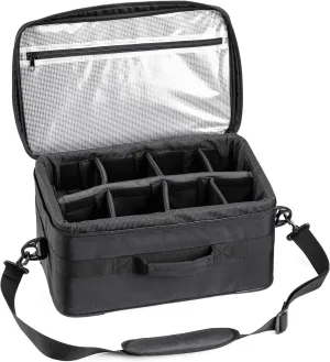 BRENTANO OUTDOOR FISHING REEL CASE BAG WATER RESISTANT WITH HARD STRUCTURE FRAME (Black, Large)