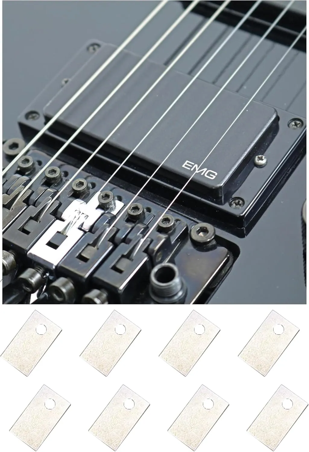 Bridge Shim Set of 12,guitar saddle shims,Compatible with Floyd Rose for Adjusting Saddle Height, 0.2mm Guitar Saddle Shims