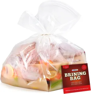 Brining Bags for Turkey, 26"×22", 4 Pack, Double Zipper Seal Thickened Brine Bags, No BPA Material, with 2 Cotton Strings for Marinating, Holds up to 35lbs