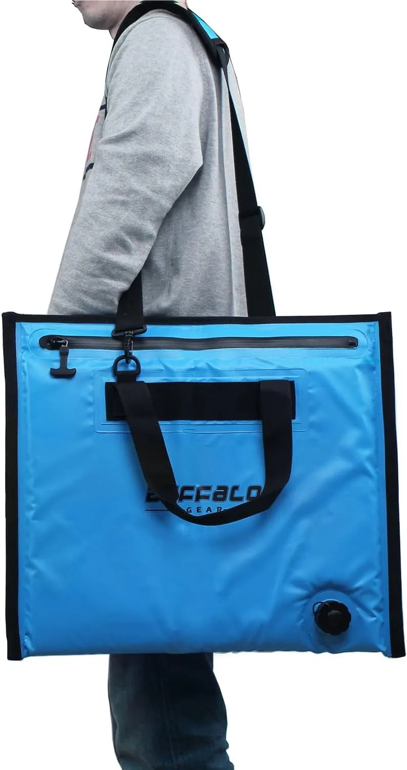 Buffalo Gear Insulated Cooler Bag - 20x18in Bait Cooler, Waterproof Fish Kill Bag
