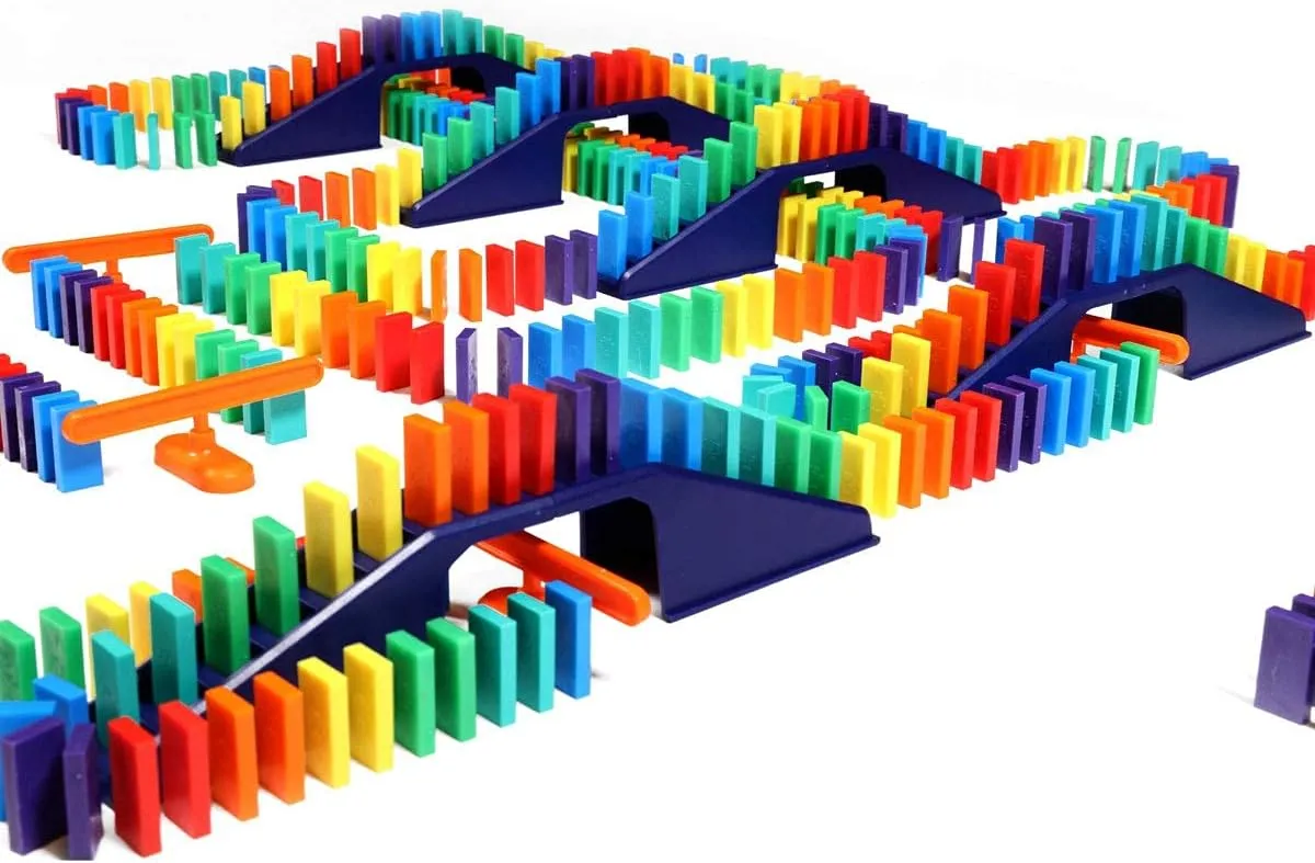 Bulk Dominoes Mini Domino Kit | Dominoes Set, STEM STEAM Small Toys, Family Games for Kids, Kids Toys and Games, Building, Toppling, Chain Reaction Sets (Master)