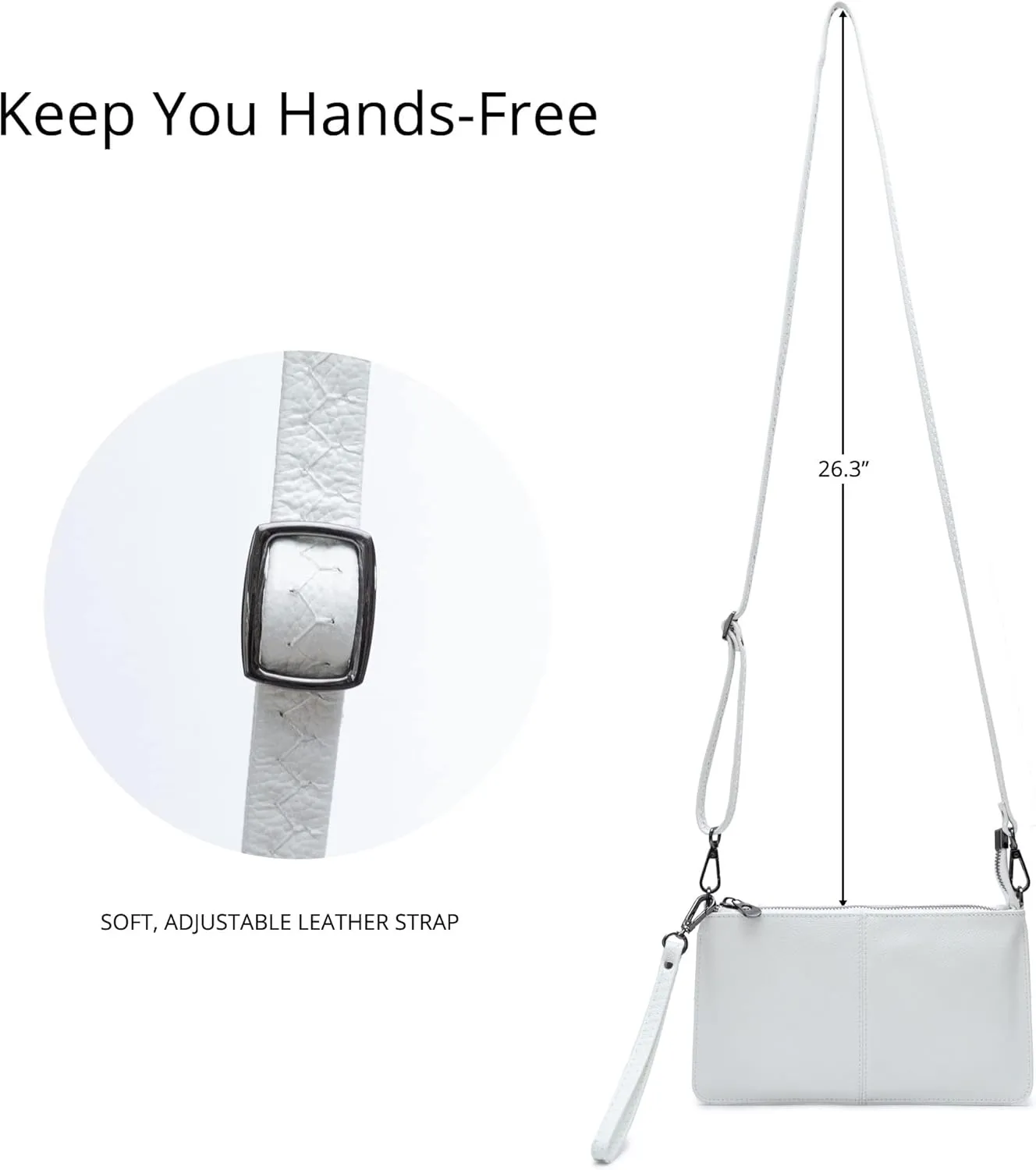 Bveyzi Genuine Leather Wristlet Purses for Women, Envelope Clutch Wallet Small Crossbody Bags for Dressy Evening
