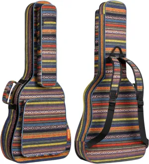 CAHAYA Acoustic Guitar Bag with Neck Cradle Bohemian Vintage Guitar Case 0.65in Thick Sponge Padded Guitar Case for 40 41 42 In Acoustic Classical Guitars CY0186