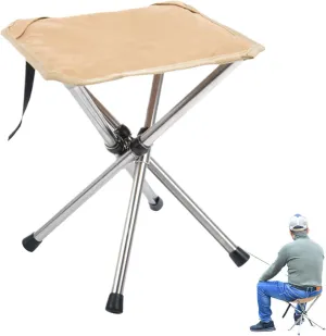 Camping Stool - Folding Camping Stool Chair | Portable Chair Stool | Portable Outdoor Chair Stool for Fishing | Lightweight Stainless Steels Bracket Seat for Outdoor Gardening, Fishing