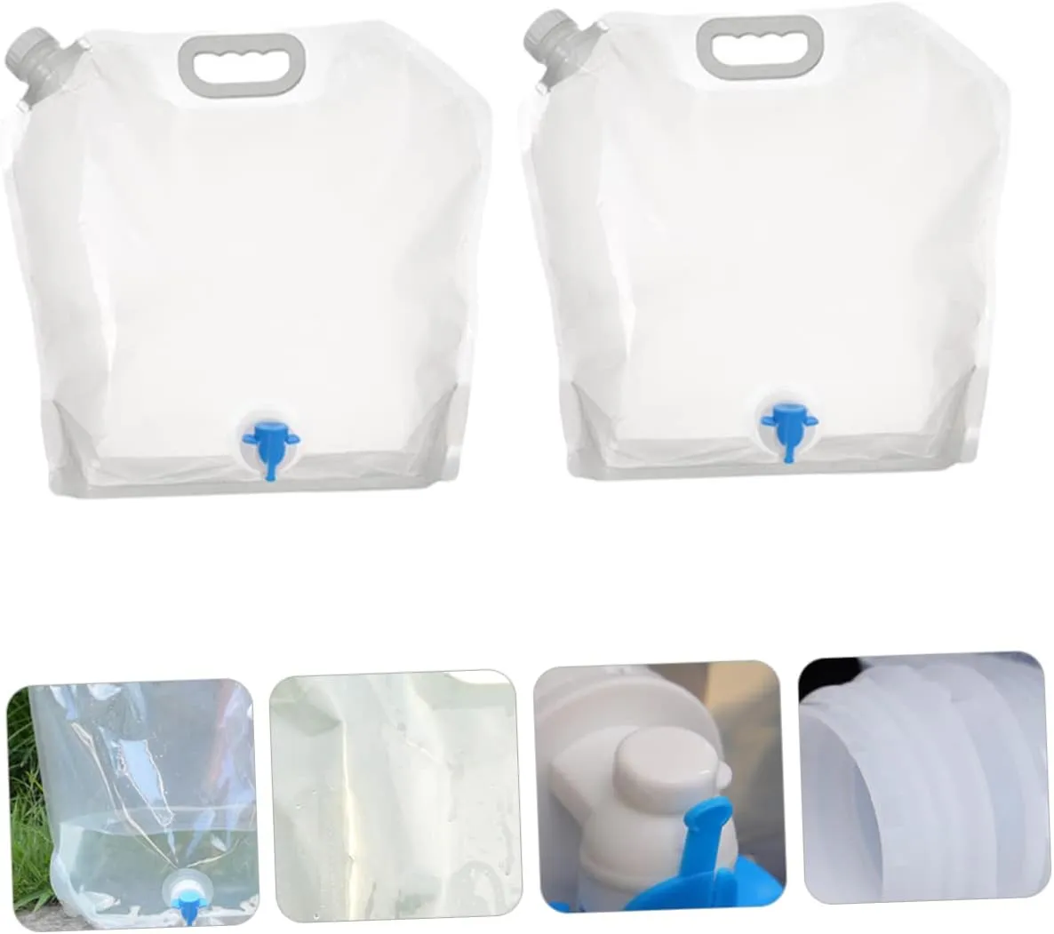 Camping Water Pouch 2pcs Folding Water Bag Large Capacity Outdoor Storage