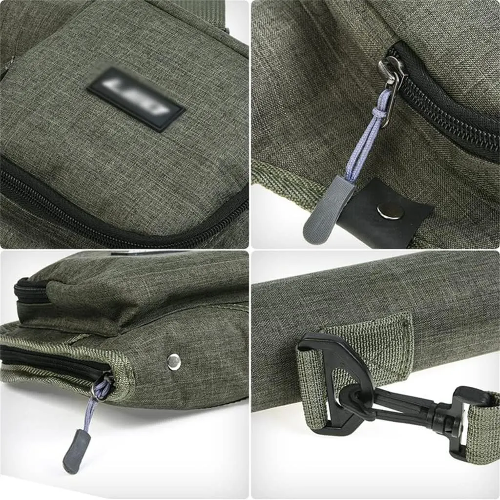 Canvas Fishing Bag for Fly Rod and Reel Combo Set Fishing Rod Reel Shoulder Bag