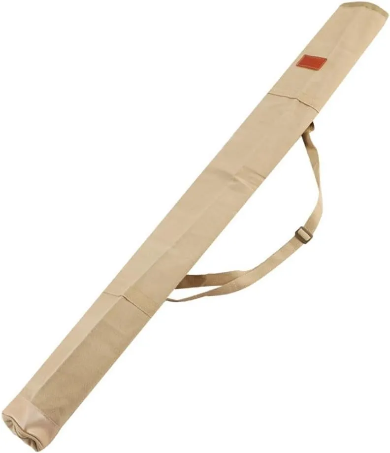 Canvas Fishing Gear Organizer Bag Telescopic Strap Rod Umbrella Storage Case Spring Lock Non-Slip Base Blue Yellow(1.3metre Yellow)