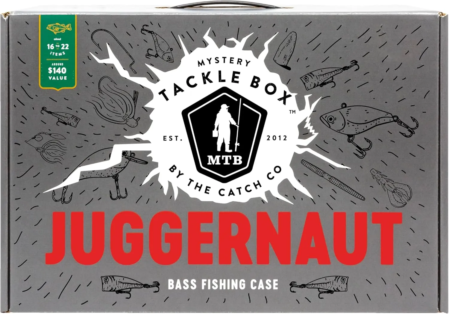Catch Co Mystery Tackle Box Juggernaut Freshwater Bass Fishing Kit | Largemouth Bass | Smallmouth Bass | Topwater Fishing | Power Fishing