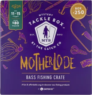 Catch Co Mystery Tackle Box Motherlode Bass Fishing Crate | Largemouth & Smallmouth Bass Freshwater Fishing Kit