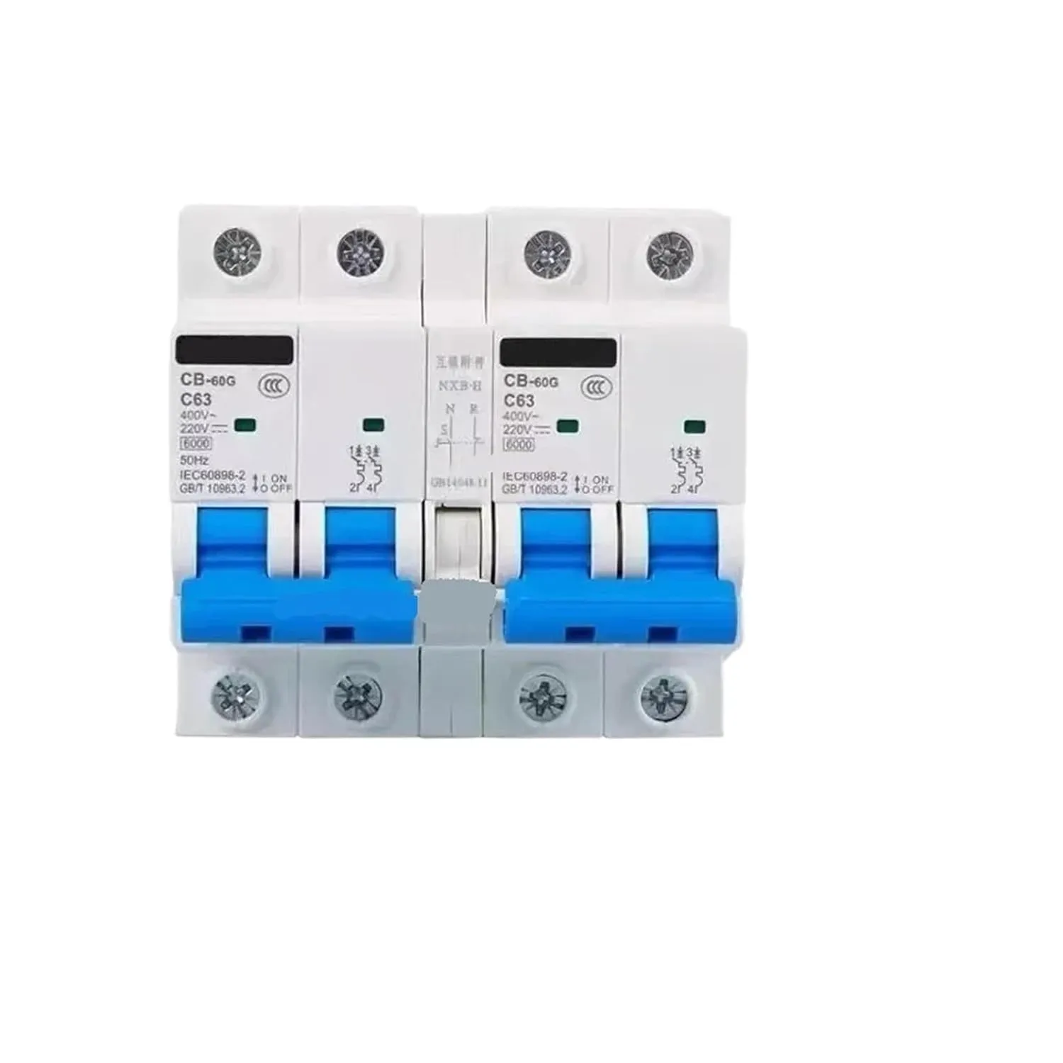 CB-60A DC Electric Solar Energy Dual Power Manual Transfer Switch Circuit Breaker AC 220V 380V 400V MCB 50A 63A(6A)