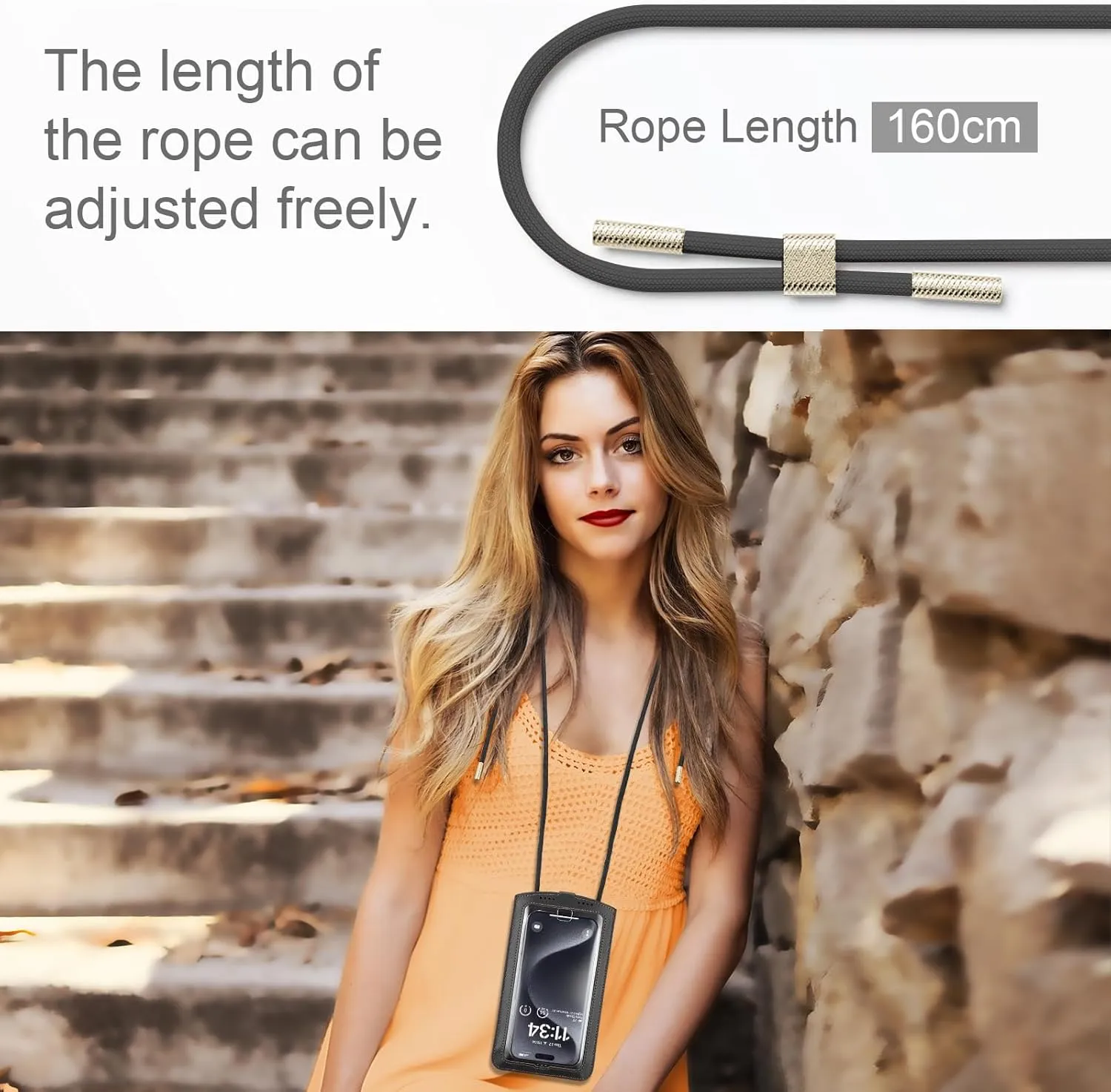 Cell Phone Purse Small Crossbody Phone Bag for Women Men Leather Mini Shoulder Wallet with Strap Lanyard Card Holder Slot Pouch Wrist Chain for All Smartphones iPhone 16 for Samsung up to 7.5" Black