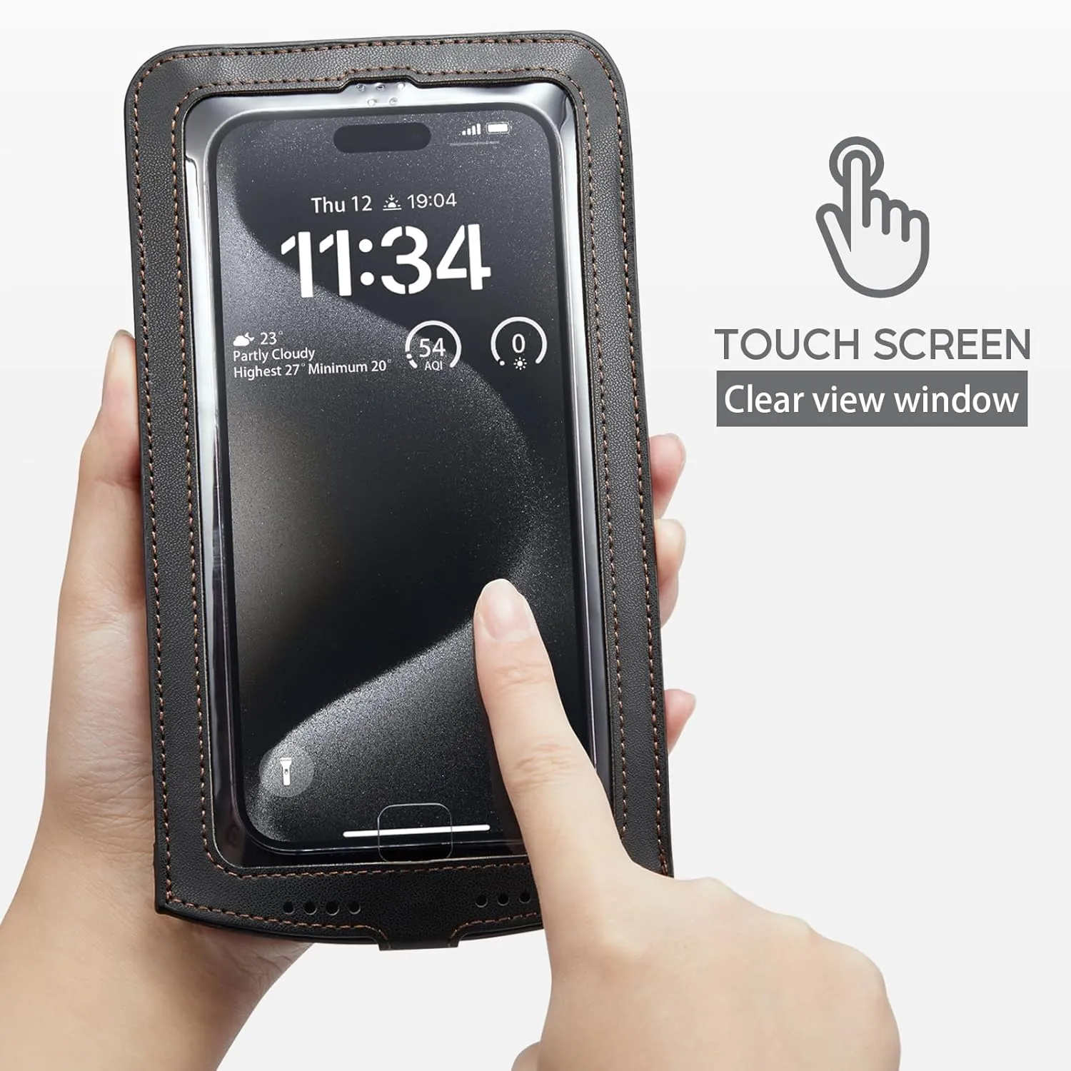 Cell Phone Purse Small Crossbody Phone Bag for Women Men Leather Mini Shoulder Wallet with Strap Lanyard Card Holder Slot Pouch Wrist Chain for All Smartphones iPhone 16 for Samsung up to 7.5" Black