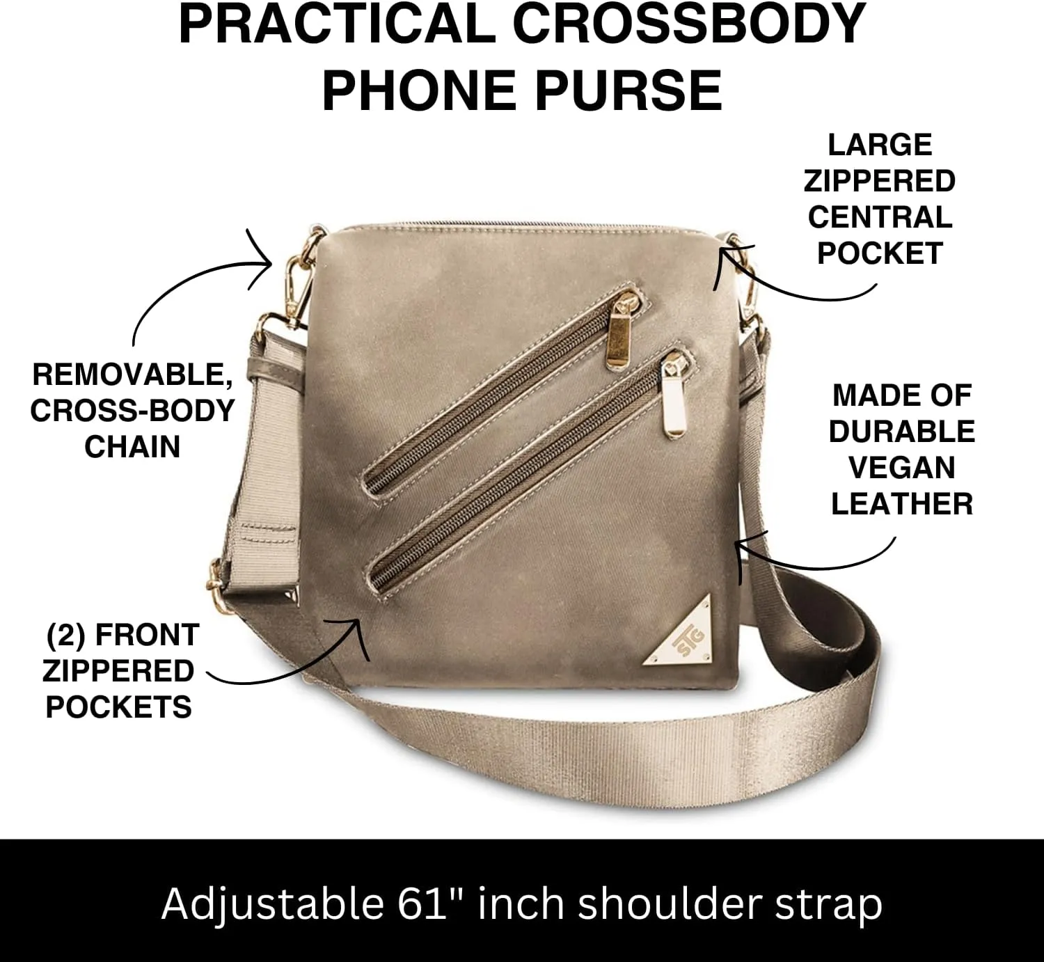 Cell Phone Purse - Touch Screen Women’s Crossbody Handbags (Zoe) - Clutch & Crossbody Phone Case