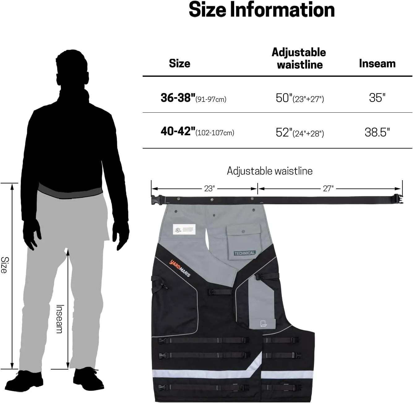 Chainsaw Chaps Technical Version，Chainsaw Protective Pants Wrap, Safety Apron, Class A