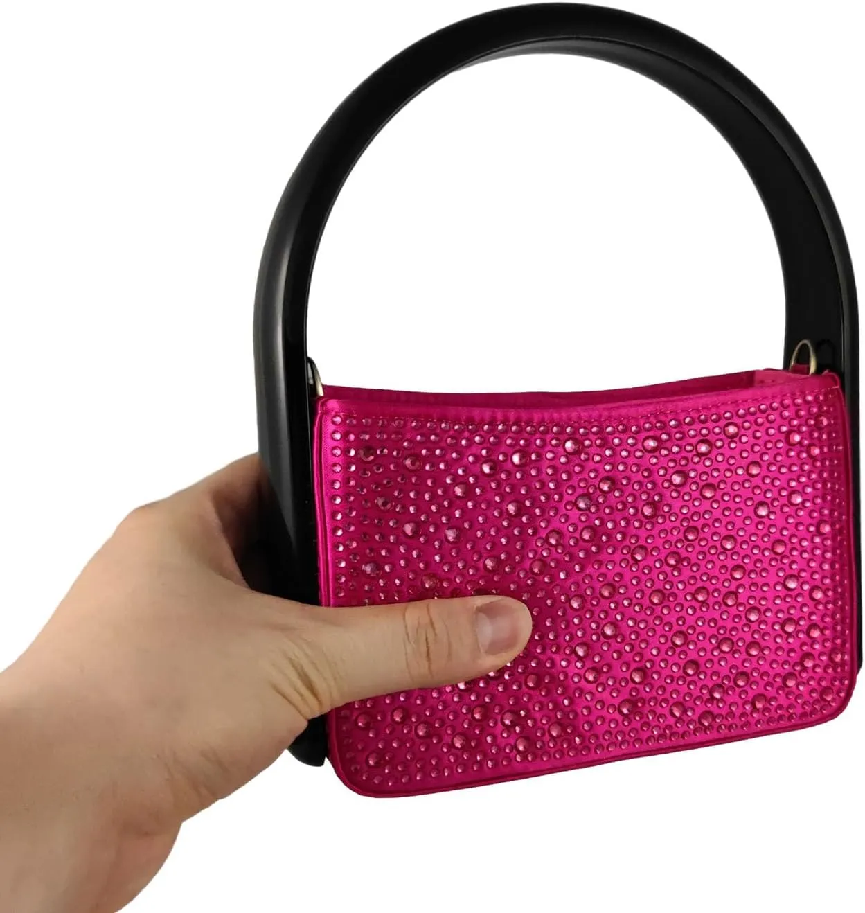 Chic Women's Mini Hobo Bags with Acrylic Top Handle, Crossbody Tote Clutch for Evening Party, Fashionable Shoulder Handbags
