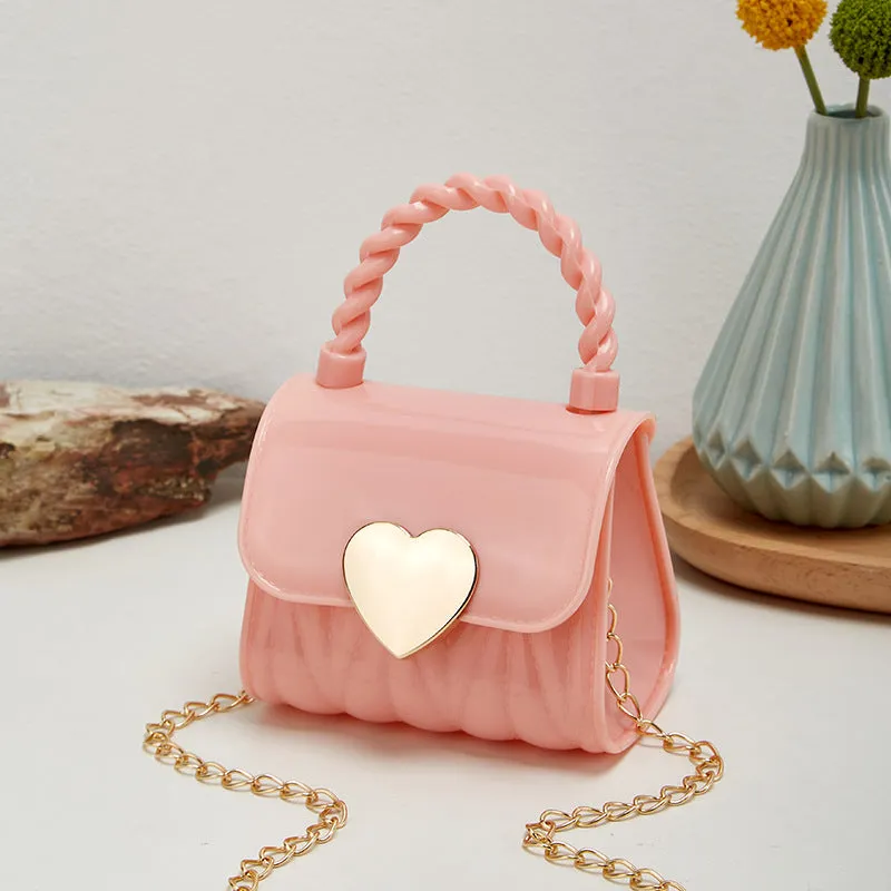 Children's Silicone Mini Color Sugar Love Crossbody Bags