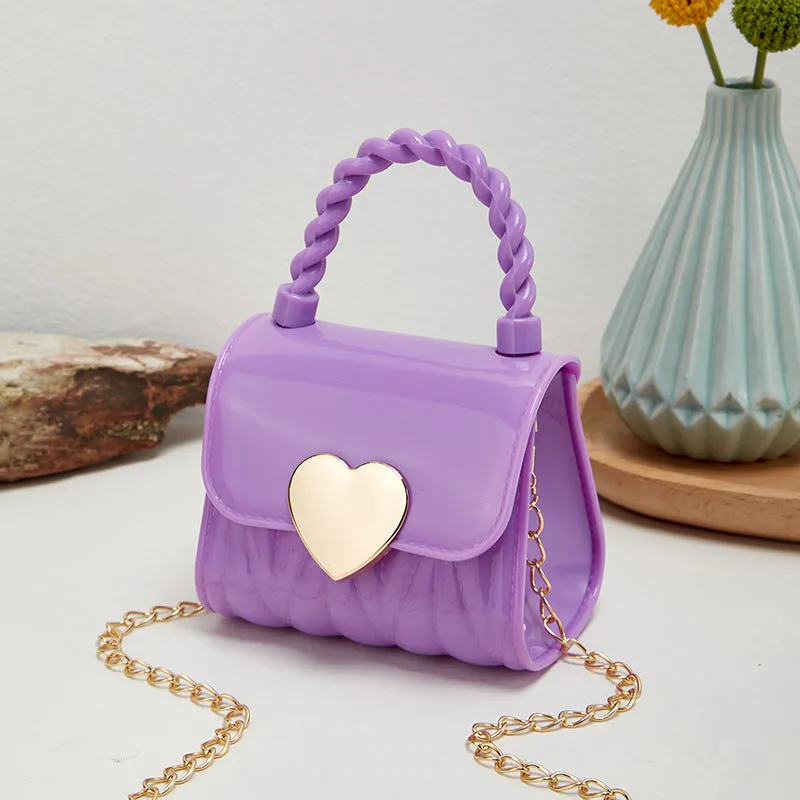 Children's Silicone Mini Color Sugar Love Crossbody Bags