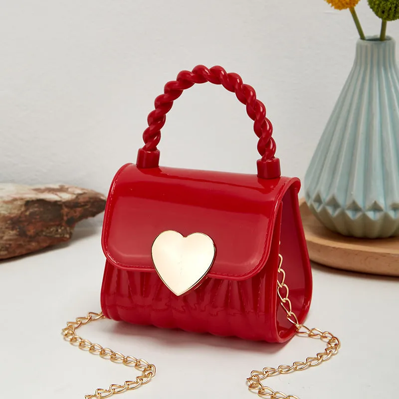 Children's Silicone Mini Color Sugar Love Crossbody Bags