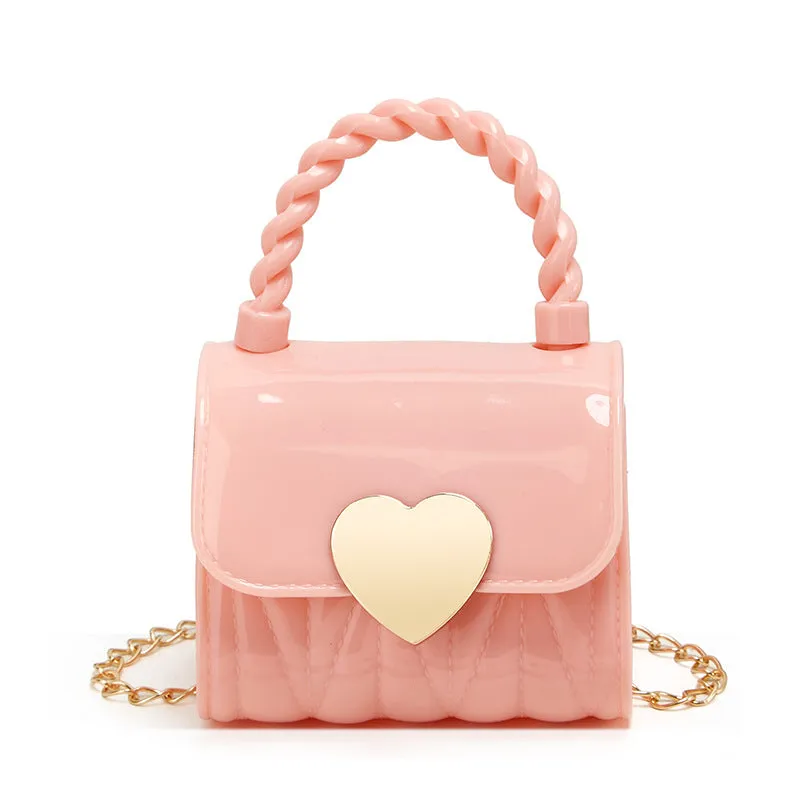 Children's Silicone Mini Color Sugar Love Crossbody Bags