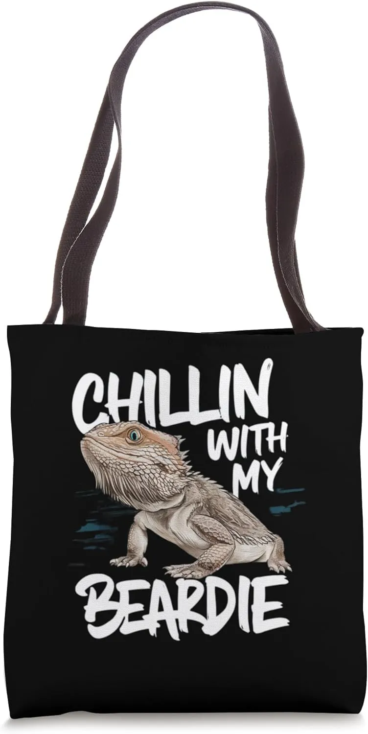 Chilling with my Beardi, Barti, bearded dragon, Pogona vitti Tote Bag
