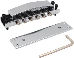 Chrome Style Guitar Bridge Cover and Base Plate Electric Guitar Bridge for Rickenbacker Style Guitar Bridge Cover and Base Plate RK-100 Chrome Guitar Accessoires (Right Hand)