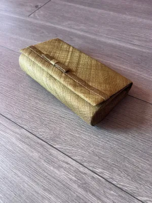 Classic Sinamay Antique Bronze Clutch Bag For Weddings
