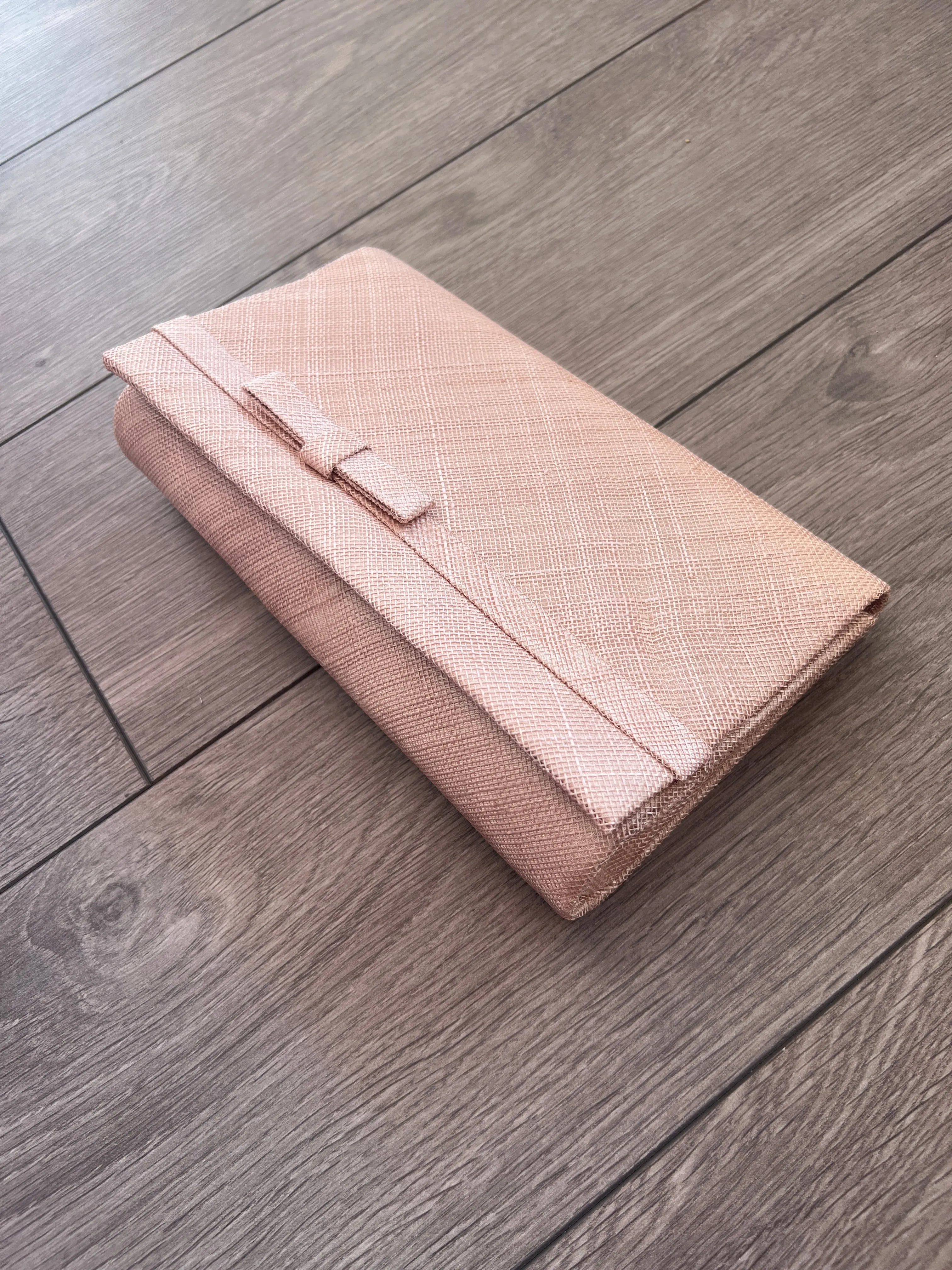 Classic Sinamay Latte Clutch Bag For Weddings