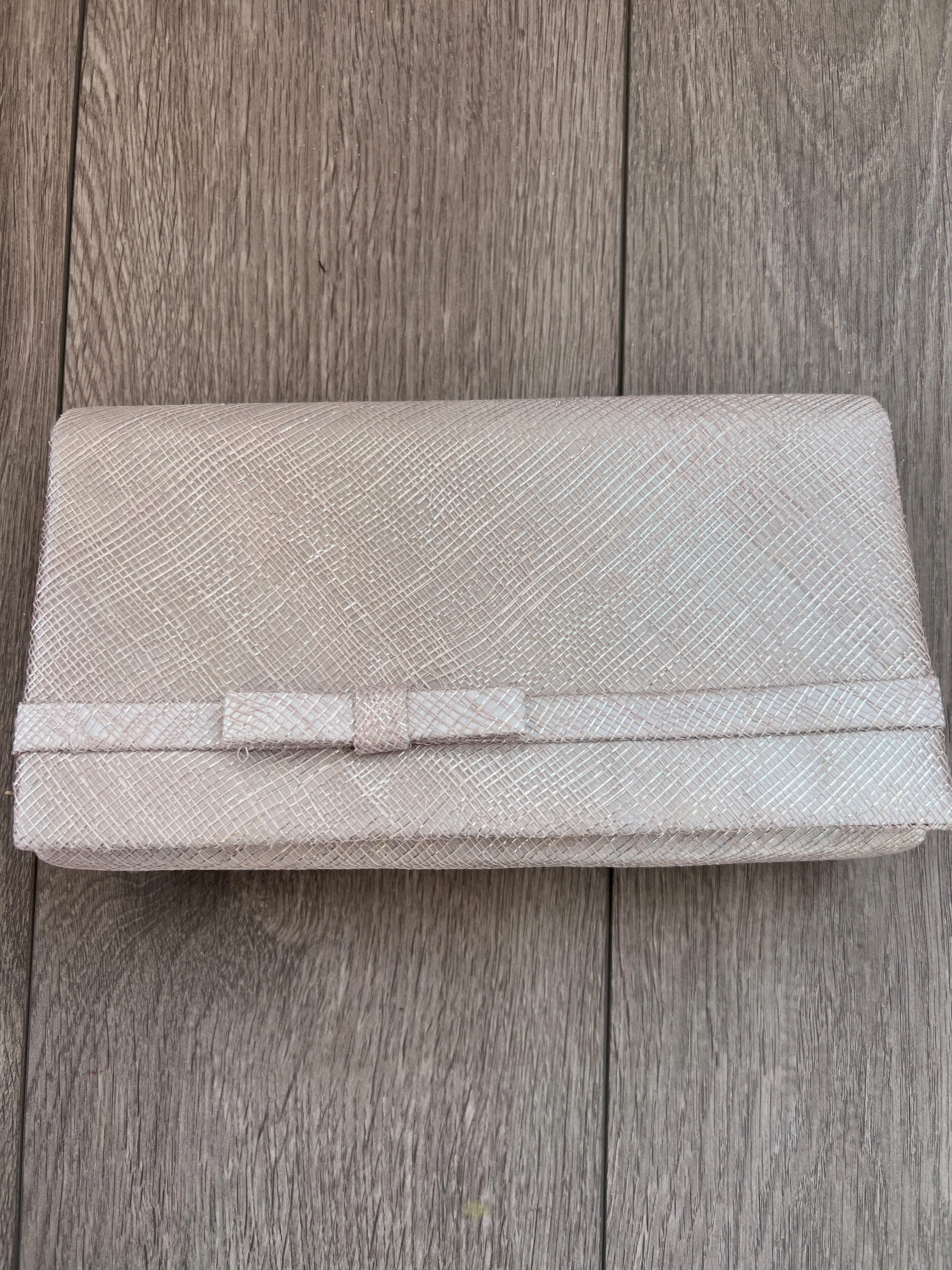 Classic Sinamay Metallic Quartz Clutch Bag for Weddings
